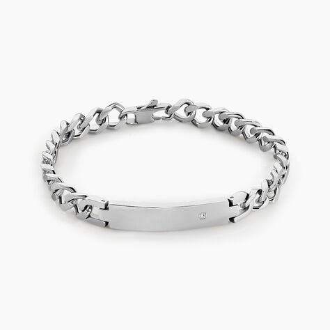 Bracelet Hugo Acier Blanc - Gourmettes Homme | Histoire d’Or