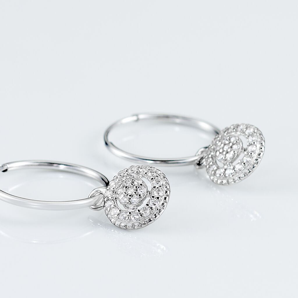 Cr&eacute;oles Lulu Or Blanc Oxyde - Boucles d'oreilles cr&eacute;oles Femme | Histoire d&rsquo;Or