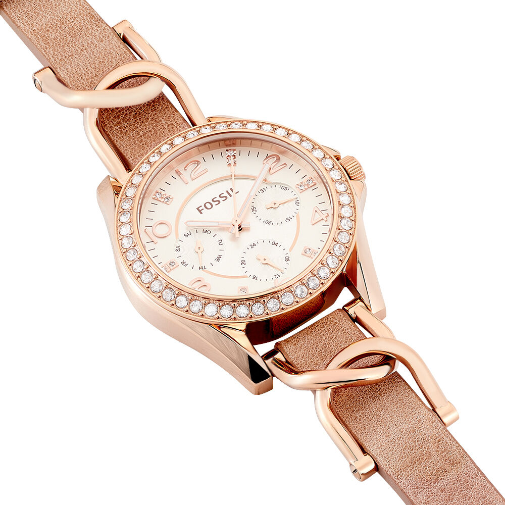 Montres Fossil ES3466 Acier Boucle Ardillon Strass Ronde Rose Ronde -  HIMFRQ30060 • Histoire d'Or