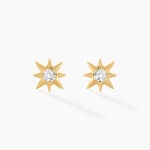 Boucles D'oreilles Puces Vangelis Or Jaune Diamant - Clous d'oreilles Femme | Histoire d&rsquo;Or