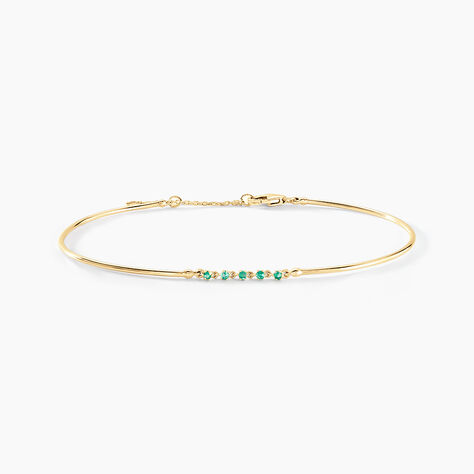 Bracelet Jonc Esmerald Rendez-vous Or Jaune Emeraude - Bracelets joncs Femme | Histoire d’Or