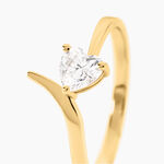 Bague Valeriana Argent Dor&eacute; A L'Or 750/1000 Oxyde De Zirconium - Bagues solitaires Femme | Histoire d&rsquo;Or