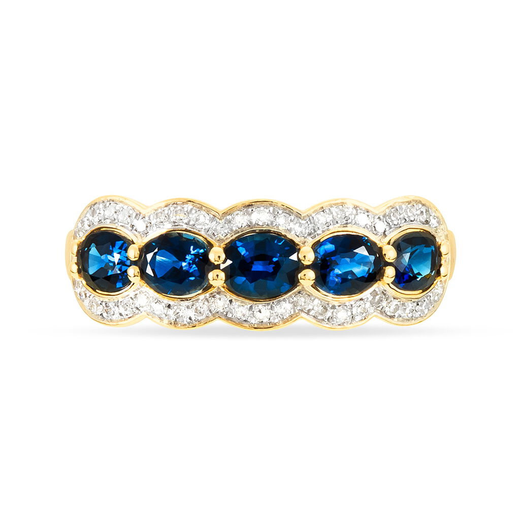 Bague Margaux Or Jaune Saphir Et Diamant - Bagues avec pierre Femme | Histoire d’Or