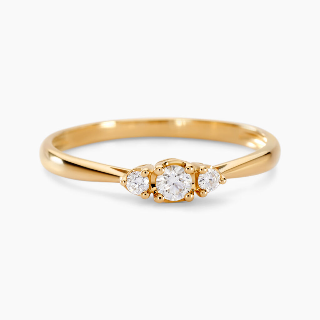 Bague Les Inseparables Or Jaune Diamant - Bagues solitaires Femme | Histoire d&rsquo;Or