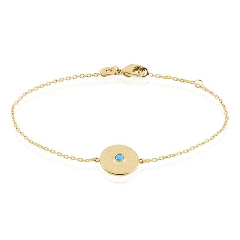 Bracelet Plaqu&eacute; Or Jaune Zoila Pierre De Synthese - Bracelets Femme | Histoire d&rsquo;Or