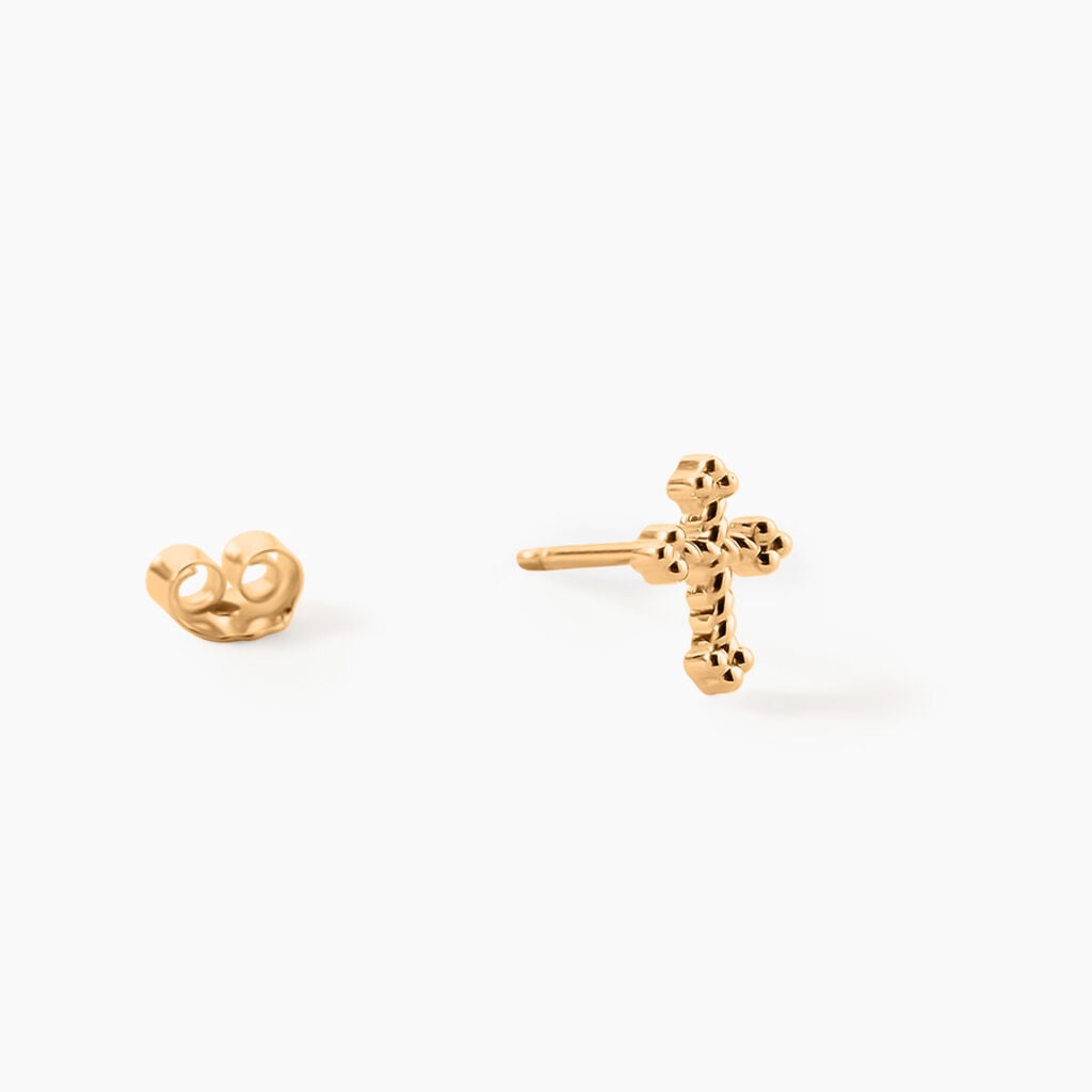 Boucles D'Oreilles Puces Tien Plaqu&eacute; Or Jaune - Boucles d'oreilles fantaisie Femme | Histoire d&rsquo;Or