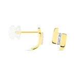 Boucles D'oreilles Puces Dolene Or Jaune Diamant - Clous d'oreilles Femme | Histoire d&rsquo;Or