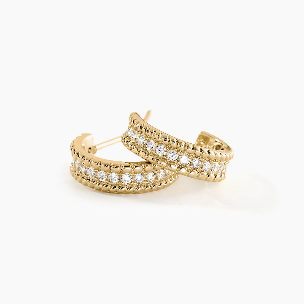 Boucles D'oreilles Pendantes Marie-baptistine Plaqué Or Oxyde - Boucles d'oreilles créoles Femme | Histoire d’Or