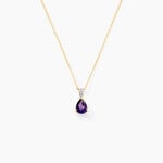 Pendentif Gorgel Or Jaune Am&eacute;thyste Oxyde De Zirconium - Pendentifs Femme | Histoire d&rsquo;Or