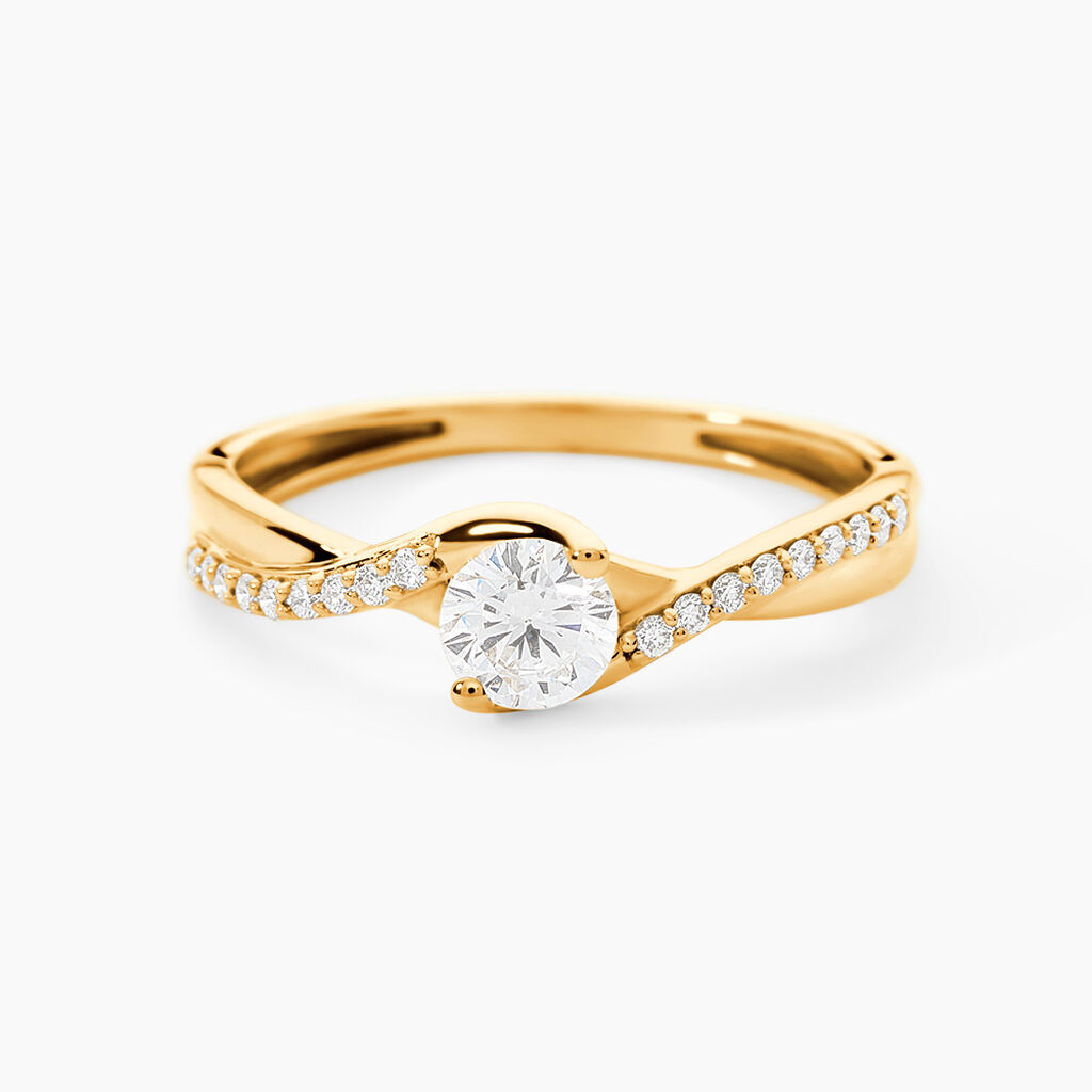 Bague Laetitianne Or Jaune Diamant Synth&eacute;tique -  Femme | Histoire d&rsquo;Or