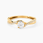 Bague Laetitianne Or Jaune Diamant Synth&eacute;tique -  Femme | Histoire d&rsquo;Or