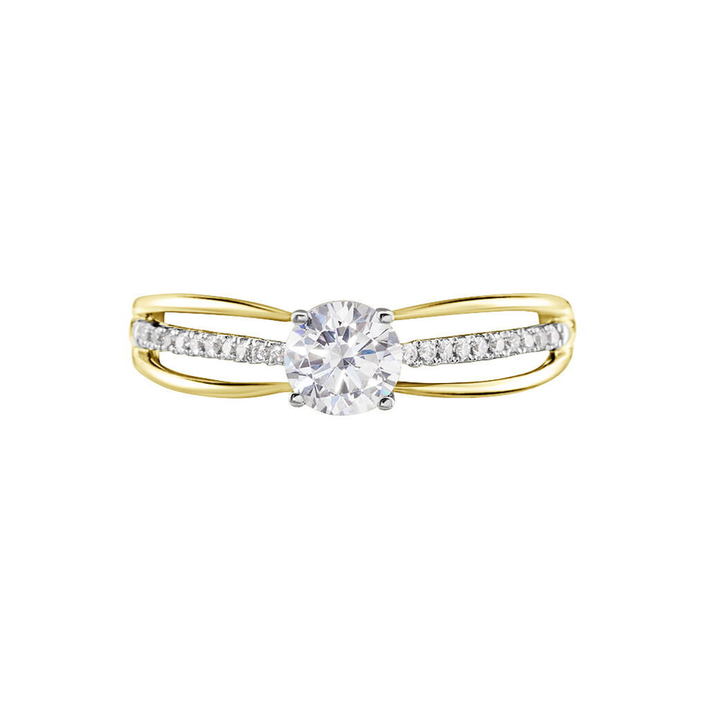 Bague Or Jaune Rodrigo Oxyde De Zirconium - Bagues solitaires Femme | Histoire d’Or
