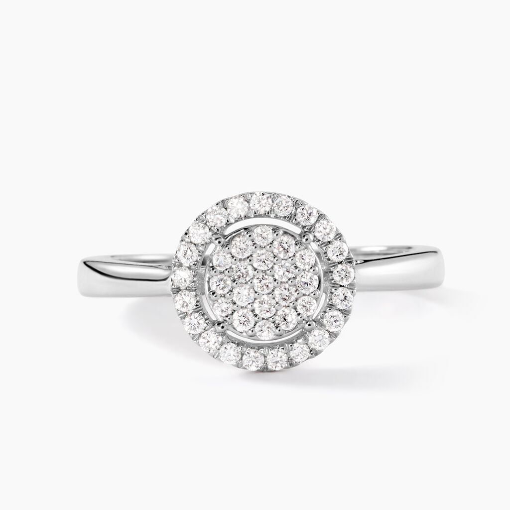 Bague Nawra Platine Blanc Diamant Synth&eacute;tique - Bagues avec pierre Femme | Histoire d&rsquo;Or