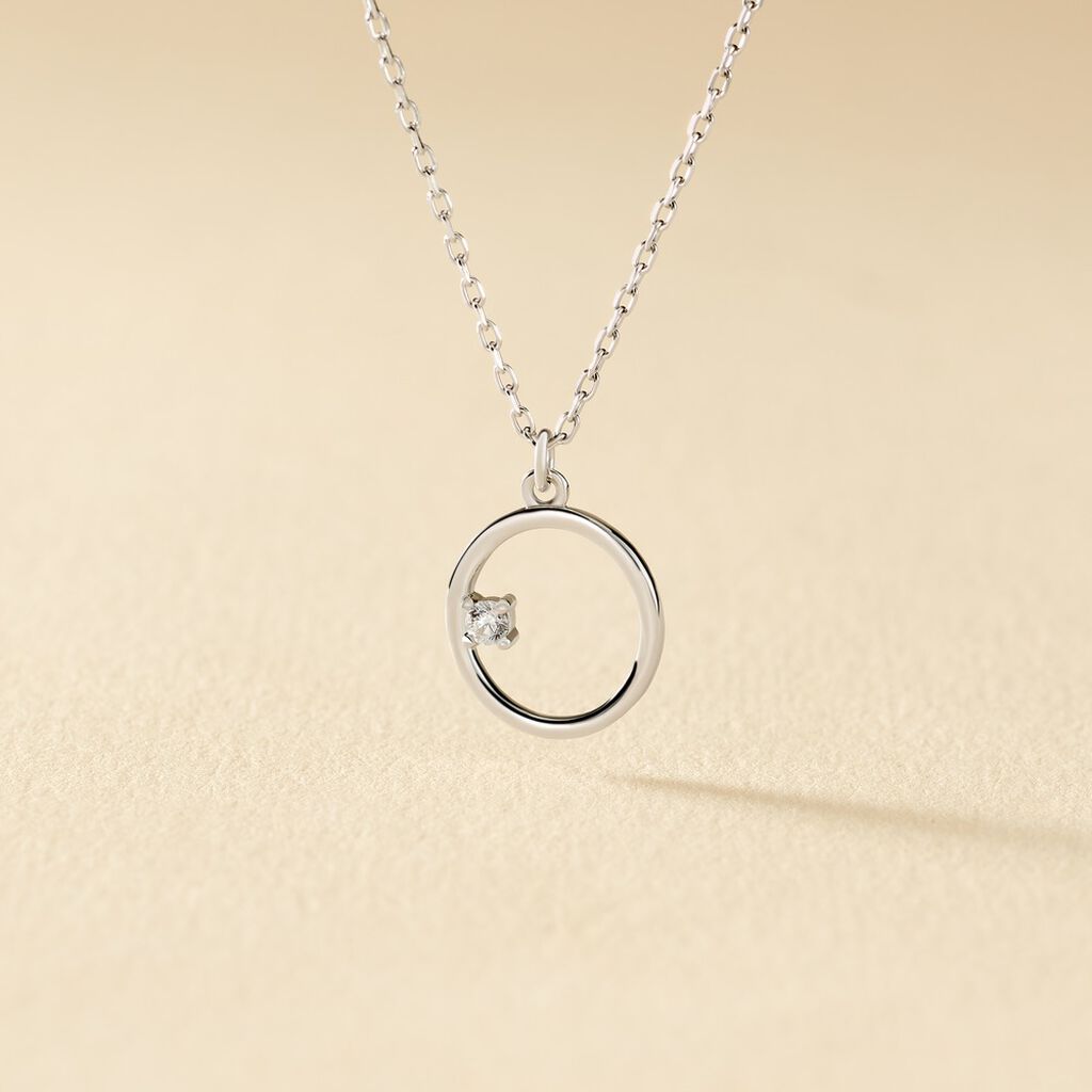 Collier Anas Argent Blanc Oxyde De Zirconium - Colliers fantaisie Femme | Histoire d&rsquo;Or