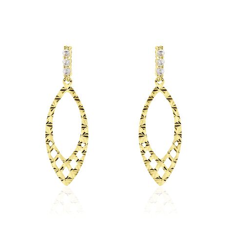 Boucles D'oreilles Pendantes Or Jaune Valeriano Oxydes De Zirconium - Boucles d'oreilles pendantes Femme | Histoire d’Or