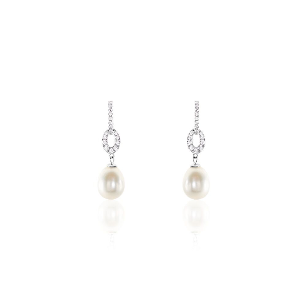 Femme Boucles d’oreilles Pendants doreilles à perles et cristaux Anthropologie en coloris Blanc 