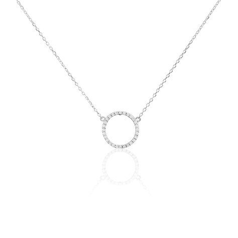 Collier Stip Or Blanc Oxyde De Zirconium - Colliers Femme | Histoire d’Or