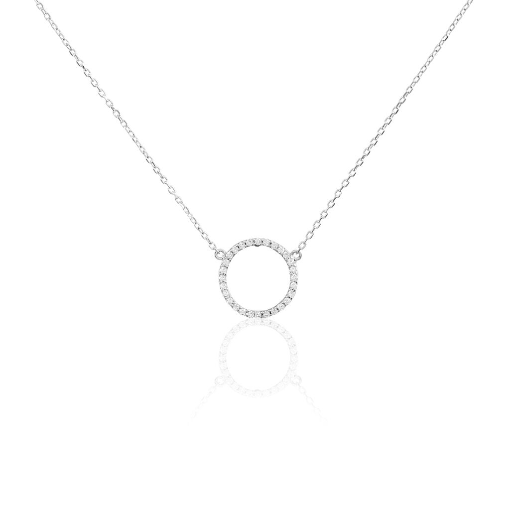 Collier Stip Or Blanc Oxyde De Zirconium