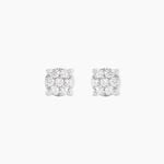 Boucles D'oreilles Puces Charlene Or Blanc Diamant Synthetique - Clous d'oreilles Femme | Histoire d&rsquo;Or