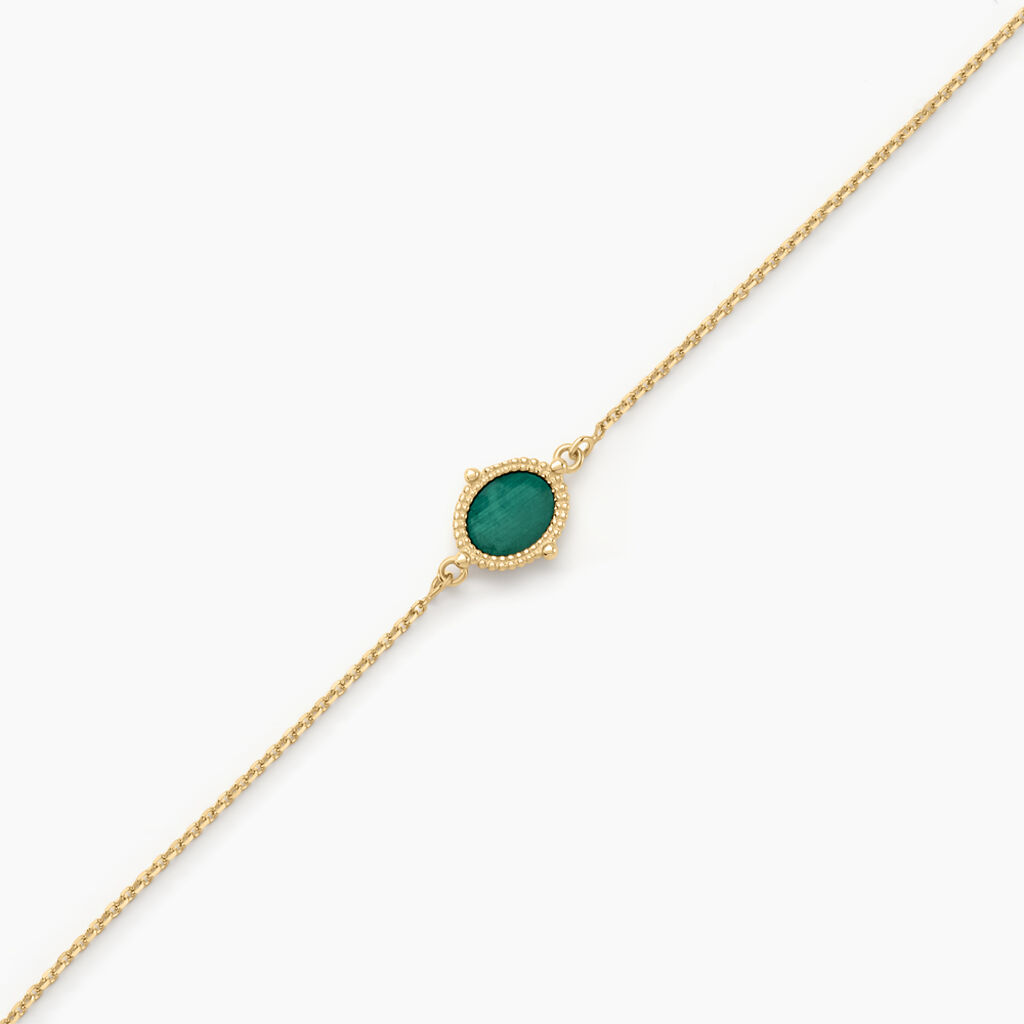 Bracelet Lucky Gems Or Jaune Malachite - Bracelets Femme | Histoire d&rsquo;Or