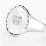 Chevali&egrave;re Aracely Argent Blanc Nacre Oxyde De Zirconium - Bagues solitaires Femme | Histoire d&rsquo;Or