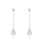 Boucles D'oreilles Pendantes Searlas Or Blanc Oxyde De Zirconium - Boucles d'oreilles pendantes Femme | Histoire d&rsquo;Or