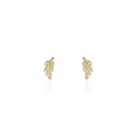 Boucles D'oreilles Puces Iuliana Or Jaune Oxyde De Zirconium - Clous d'oreilles Femme | Histoire d’Or