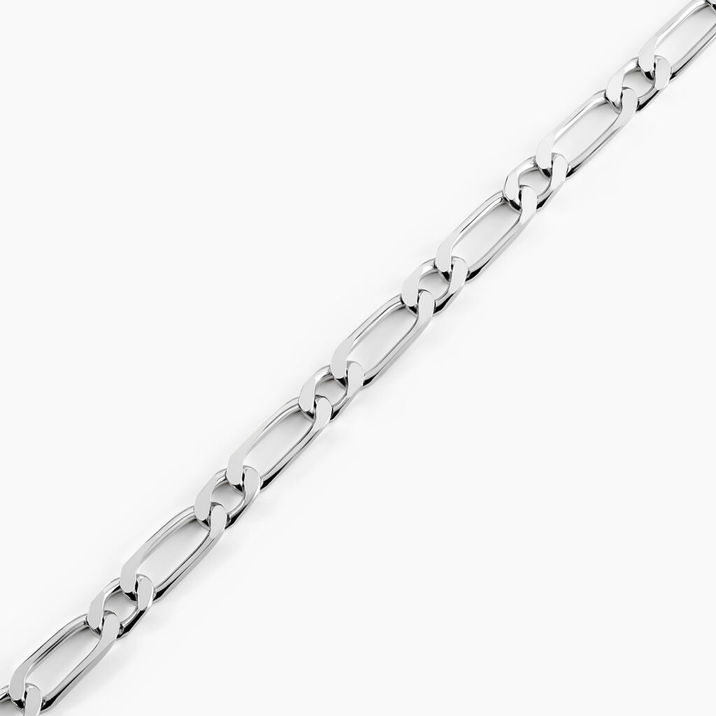 Bracelet Anilo Maille Alternee 1/1 Argent Blanc - Bracelets chaîne Homme | Histoire d’Or