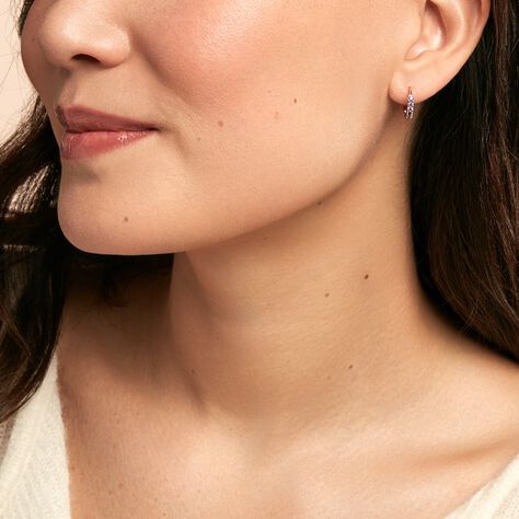 Créoles Marty Plaqué Or Jaune Oxyde De Zirconium - Boucles d'oreilles créoles Femme | Histoire d’Or