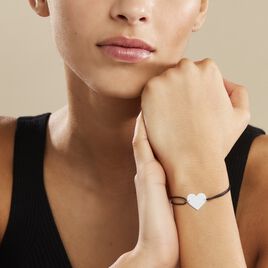Bracelet Coeur Gravable Or Blanc - Bracelets Coeur Femme | Histoire d’Or