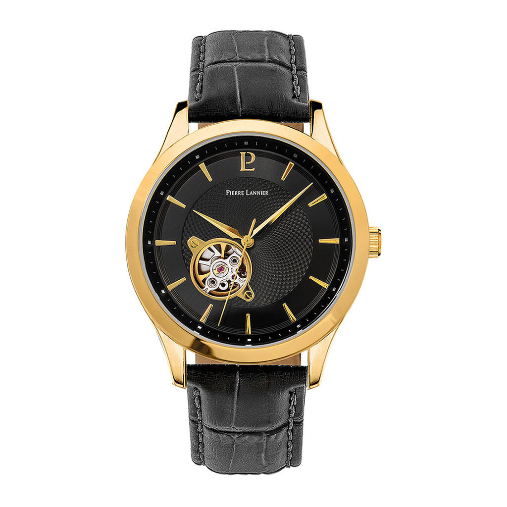 Montre Pierre Lannier Fleuret Noir - Montres Homme | Histoire d&rsquo;Or