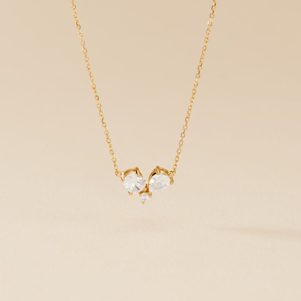 Collier Or Jaune Isidor Oxydes De Zirconium - Colliers Femme | Histoire d&rsquo;Or