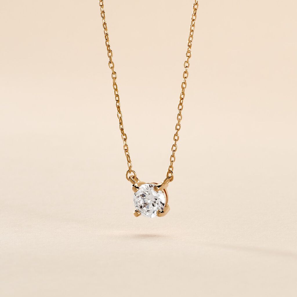 Collier Nilay Plaque Or Doré Oxyde De Zirconium - Colliers fantaisie Femme | Histoire d’Or