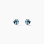Boucles D'oreilles Puces Edy Serti Clos Or Blanc Topaze - Boucles d'oreilles empierr&eacute;es Femme | Histoire d&rsquo;Or