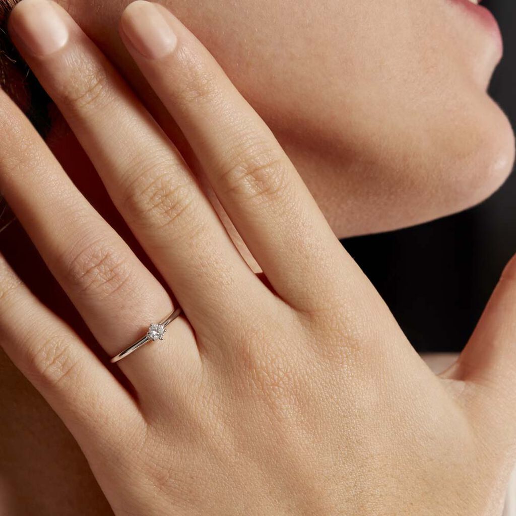 Bague Solitaire Samantha Or Blanc Diamant - Bagues solitaires Femme | Histoire d’Or