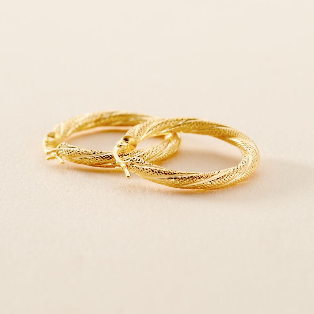 Créoles Clematis Or Jaune - Boucles d'oreilles créoles Femme | Histoire d’Or
