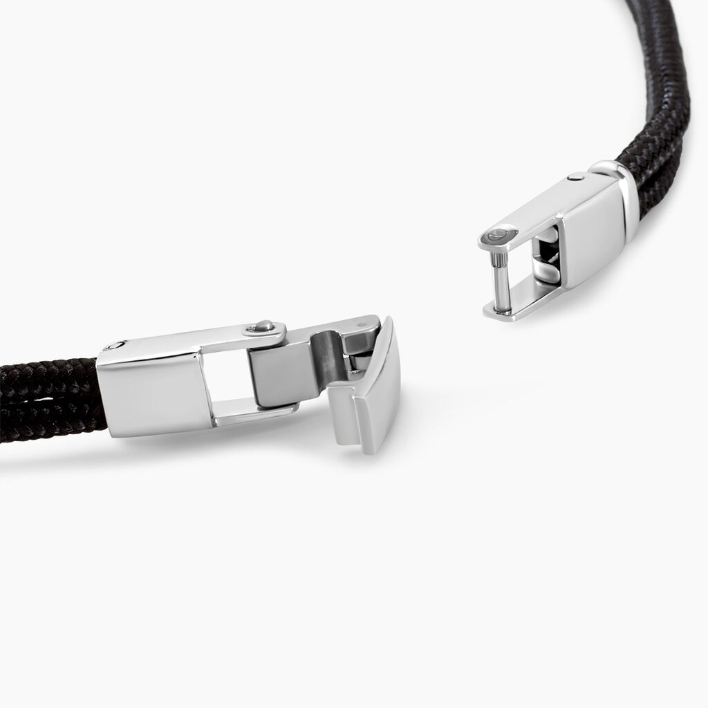 Bracelet Fabrice Acier Blanc - Bracelets cordon Homme | Histoire d’Or
