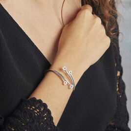 Bracelet Jonc Lowell Argent Oxyde De Zirconium - Bracelets Femme | Histoire d’Or