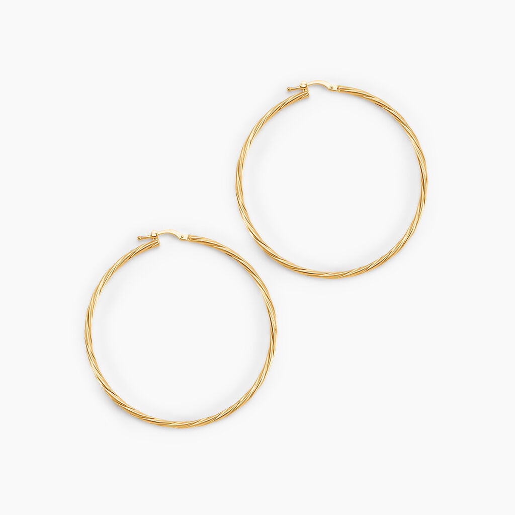 Créoles Youri Or Jaune - Boucles d'oreilles créoles Femme | Histoire d’Or
