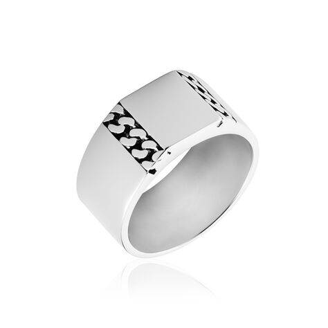 Chevalière Luka Argent Blanc - Chevalières Homme | Histoire d’Or