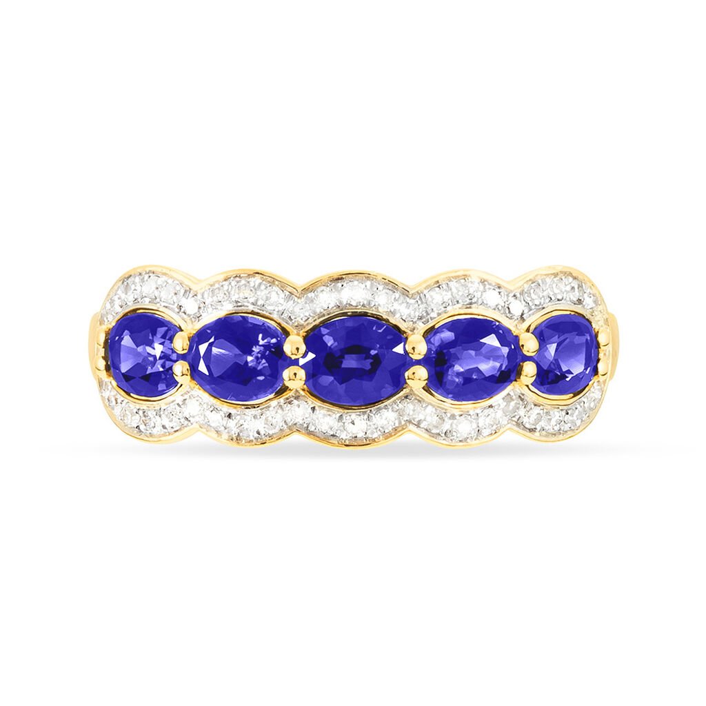 Bague Margaux Or Jaune Tanzanite Et Diamant - Bagues avec pierre Femme | Histoire d&rsquo;Or
