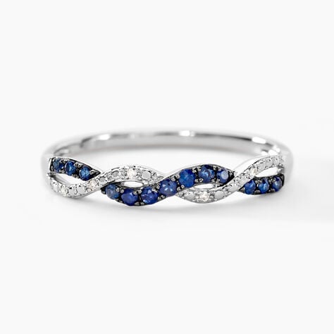 Bague Sofia Or Blanc Saphir Et Diamant - Bagues avec pierre Femme | Histoire d&rsquo;Or