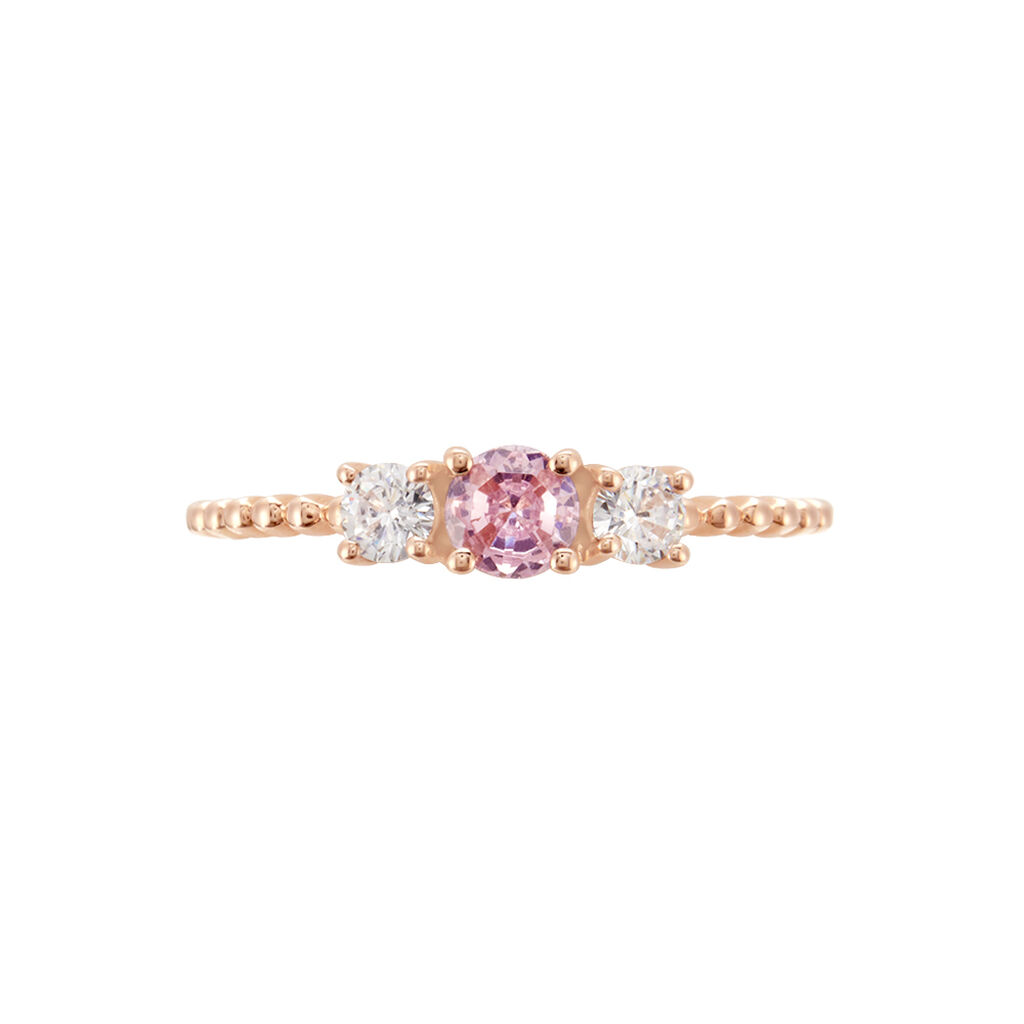 Bague Shahar Argent Rose Oxyde De Zirconium - Bagues solitaires Femme | Histoire d&rsquo;Or