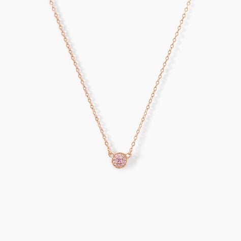 Collier Auxana Argent Rose Oxyde De Zirconium - Colliers fantaisie Femme | Histoire d&rsquo;Or
