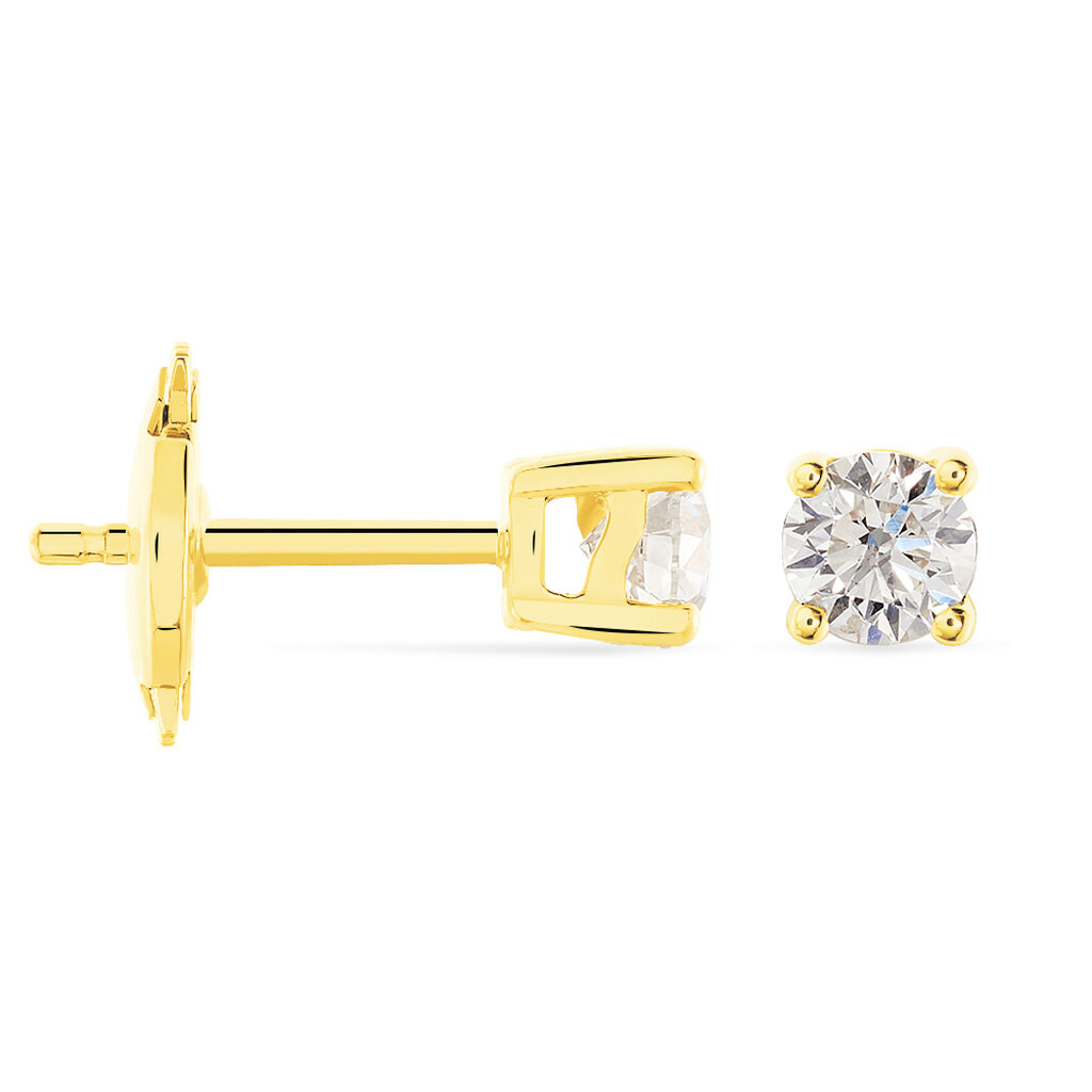 Boucles D'oreilles Puces Victoria Or Jaune Diamant - Clous d'oreilles Femme | Histoire d&rsquo;Or