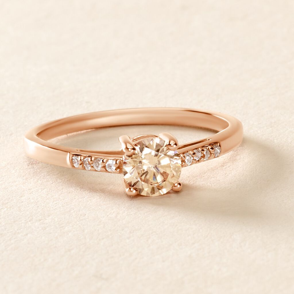 Bague Rio Argent Rose Oxyde De Zirconium - Bagues solitaires Femme | Histoire d&rsquo;Or