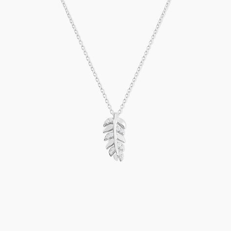 Collier Argent Jade Feuille Oxyde - Colliers fantaisie Femme | Histoire d&rsquo;Or