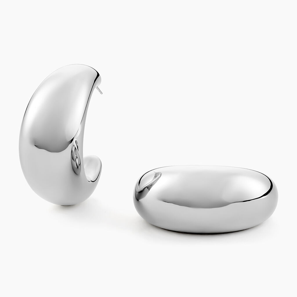 Cr&eacute;oles Perfect Match Acier Blanc - Boucles d'oreilles cr&eacute;oles Femme | Histoire d&rsquo;Or