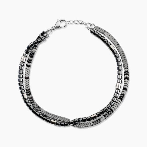 Bracelet Naturel Acier Blanc H&eacute;matite - Bracelets Homme | Histoire d&rsquo;Or