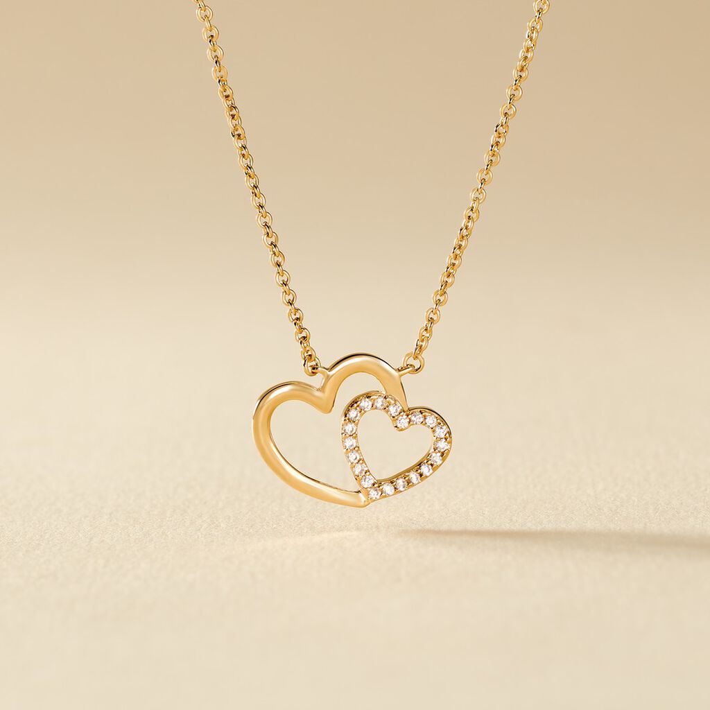 Collier Alexandra Plaqu&eacute; Or Jaune Oxyde De Zirconium - F&ecirc;te des m&egrave;res Femme | Histoire d&rsquo;Or